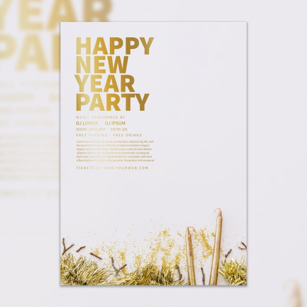 Elegant New Year Cover Template Psd