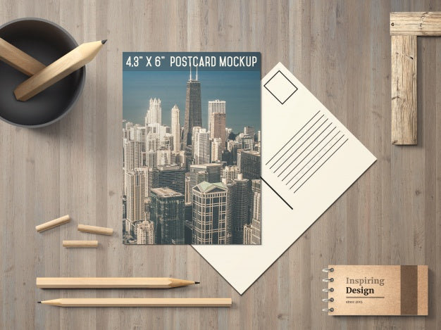 Elegant Postcard Mock Up Psd