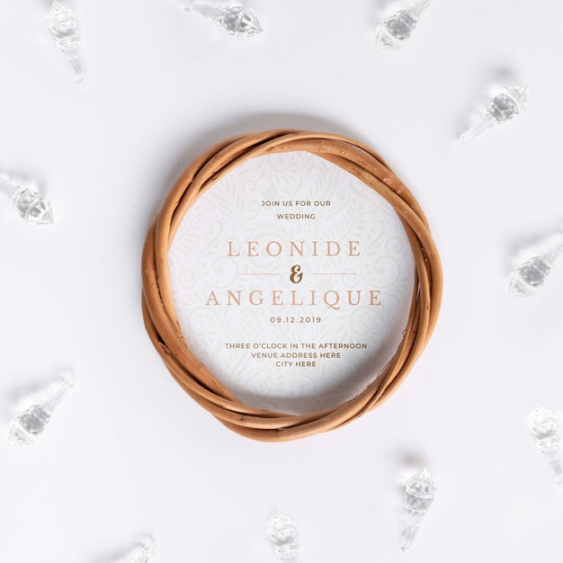 Elegant Shape With Wedding Information Psd