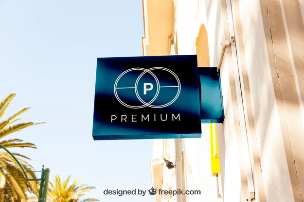 Elegant Shop Sign Mockup Psd