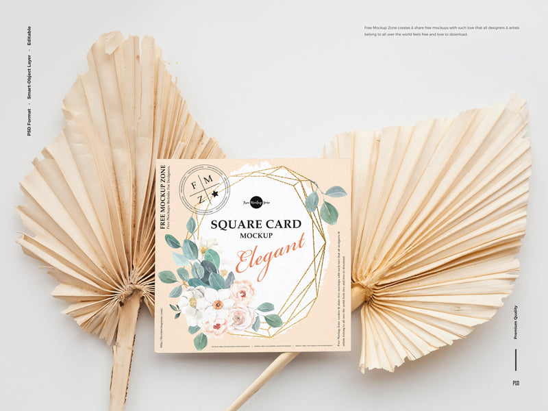 Elegant Square Card Mockup