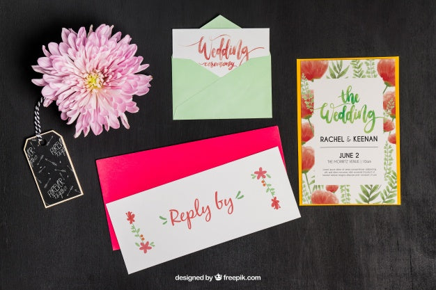 Elegant Stationery Wedding Mockup Psd