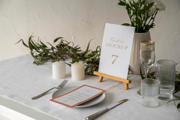 Elegant Table Display Mock-Up Psd