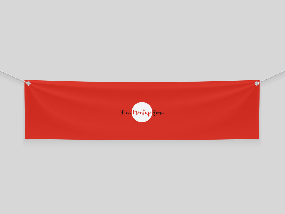 Elegant Textile Banner Mockup Psd For Advertisement 2018