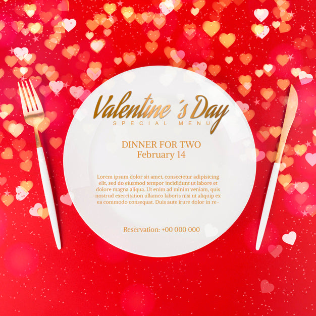 Elegant Valentines Dinner Mockup Psd