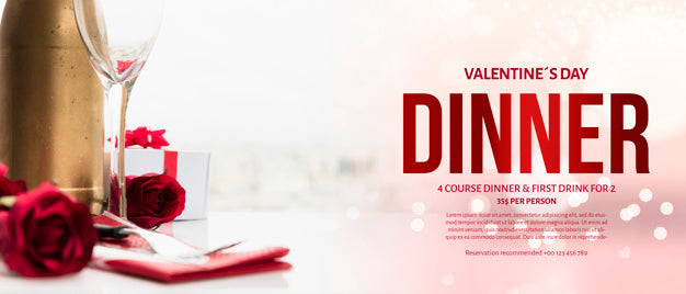 Elegant Valentines Dinner Mockup Psd