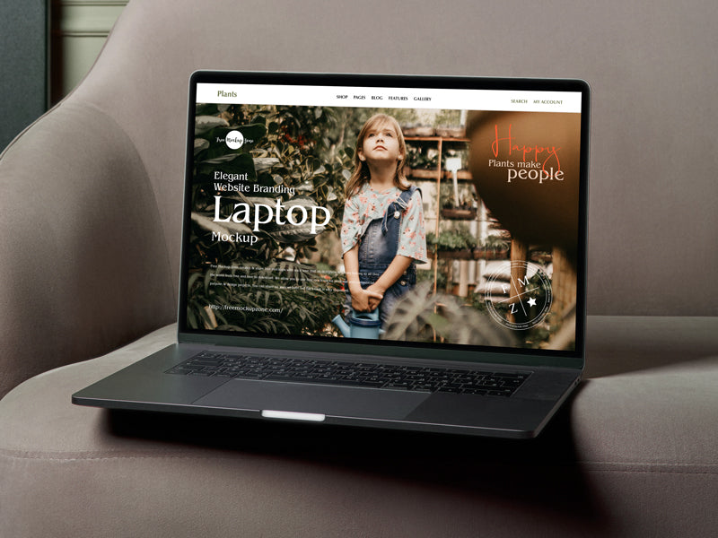 Elegant Website Branding Laptop Mockup