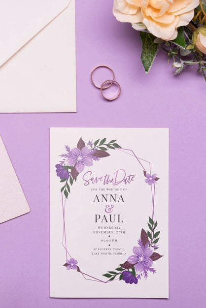Elegant Wedding Invitation Concept Psd