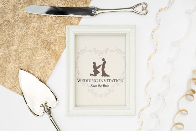 Elegant Wedding Invitation Frame Psd