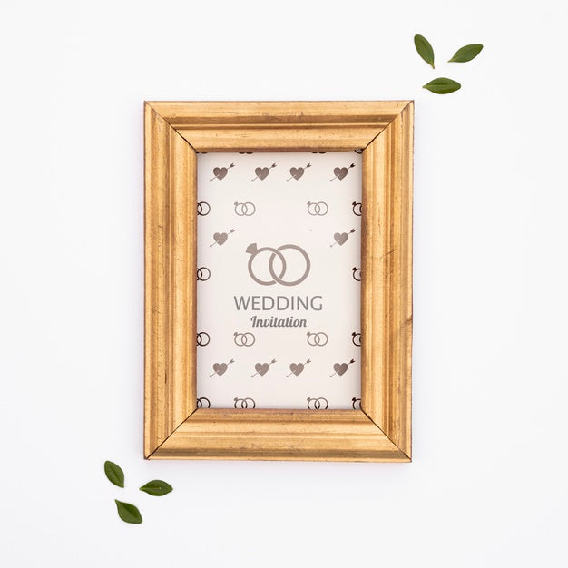 Elegant Wedding Invitation Frame With Mock-Up Psd