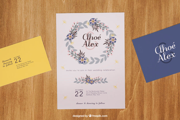 Elegant Wedding Invitation Mockup Psd