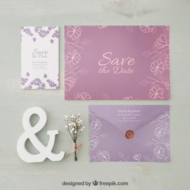 Elegant Wedding Invitation Mockup Psd