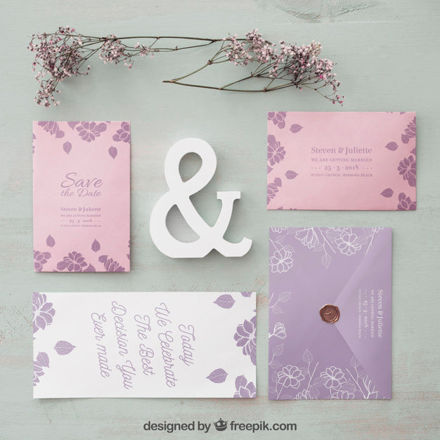 Elegant Wedding Invitation Mockup Psd