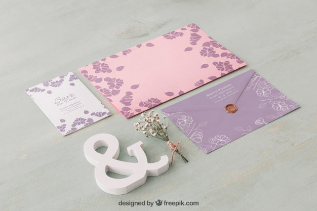 Elegant Wedding Invitation Mockup Psd