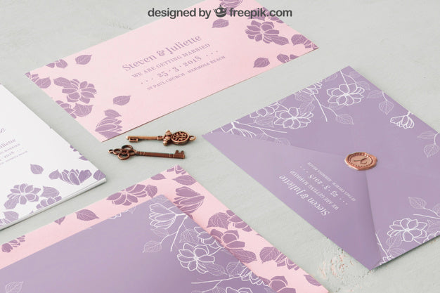 Elegant Wedding Invitation Mockup Psd