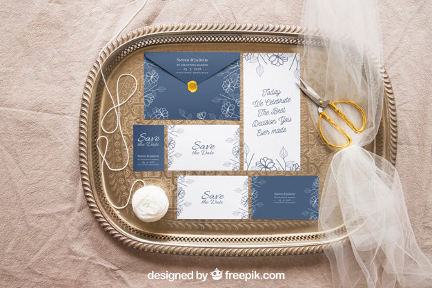 Elegant Wedding Invitation Mockup Psd