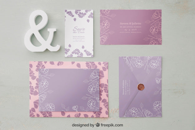 Elegant Wedding Invitation Mockup Psd