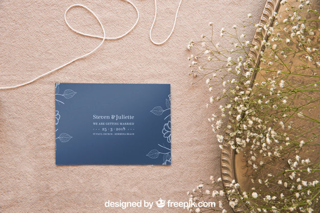 Elegant Wedding Invitation Mockup Psd