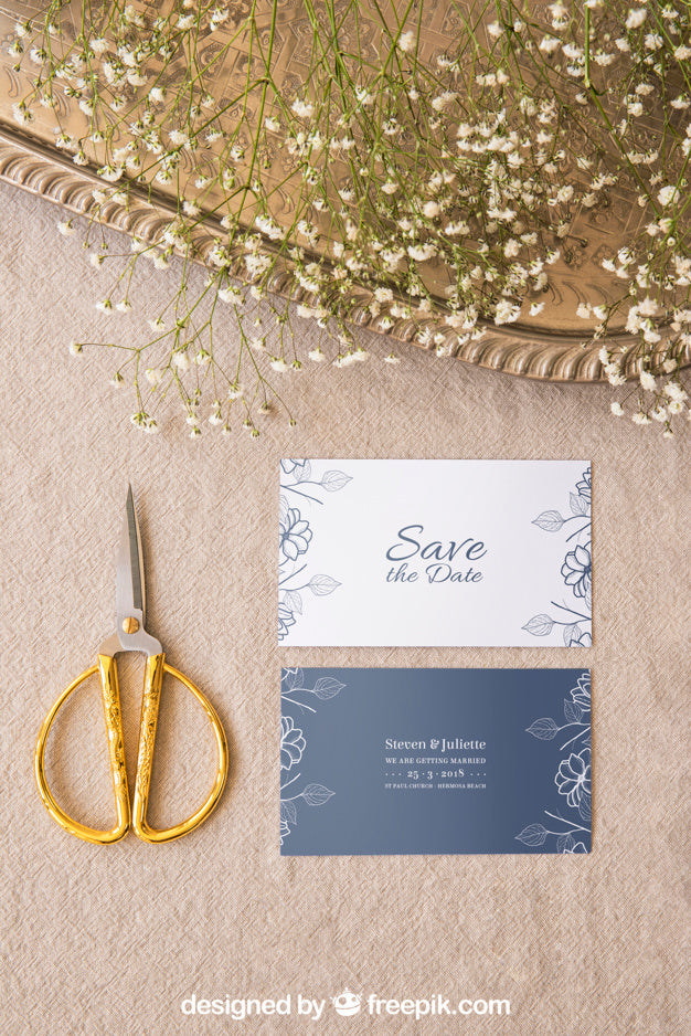 Elegant Wedding Invitation Mockup Psd
