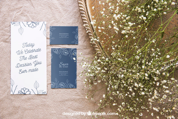 Elegant Wedding Invitation Mockup Psd