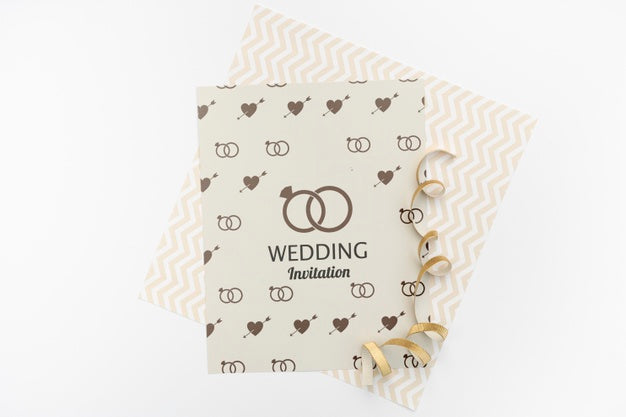 Elegant Wedding Invitation With Mock-Up Psd