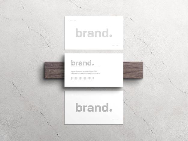 Elegant White Business Card Mockup With Letterpress Effect Psd