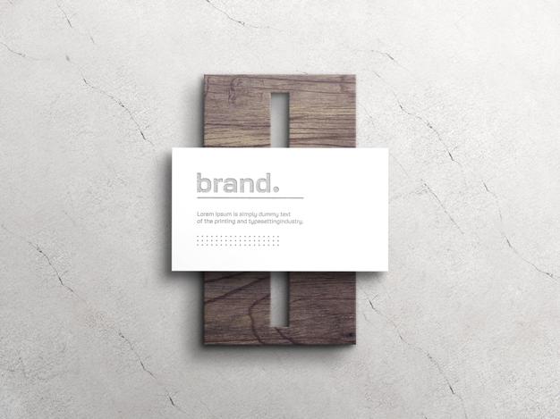 Elegant White Business Card Mockup With Letterpress Effect Psd