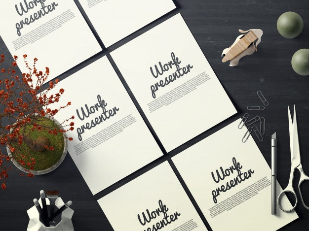 Elegant Work Presenter Mock Up Psd
