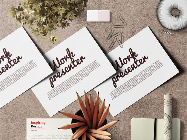 Elegant Work Presenter Mock Up Psd