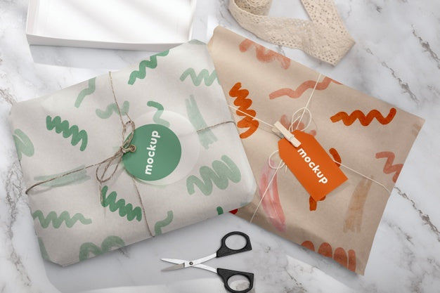 Elegant Wrapping Paper Real Context Mockup Psd