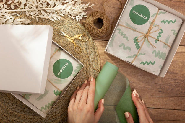 Elegant Wrapping Paper Real Context Mockup Psd