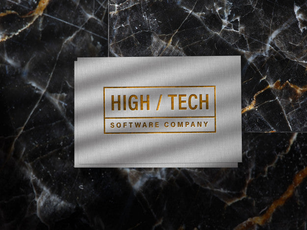 Embossed Gold Logo Mockup On Linen Paper Psd