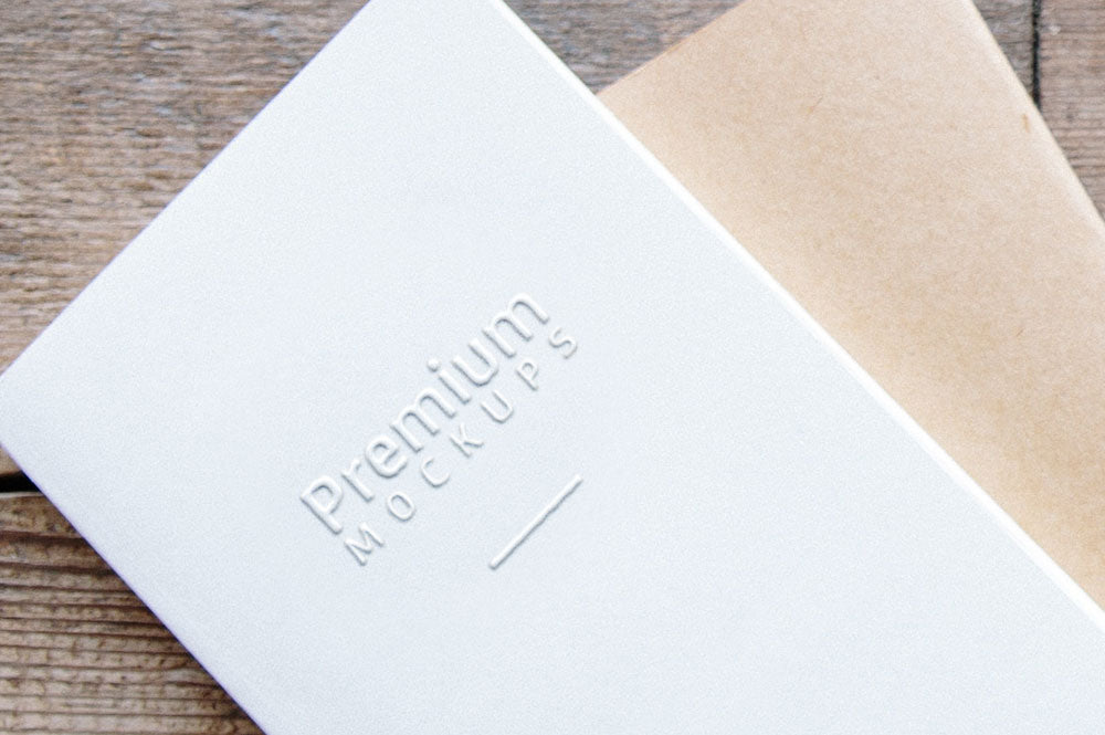 White Embossed Greeting Card Mockup
