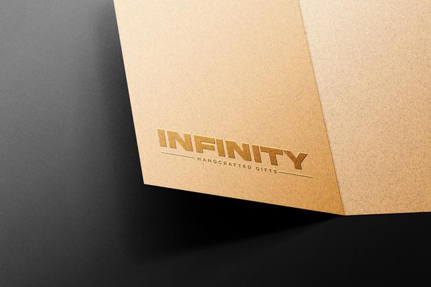 Embossed Logo Mockup On Kraft Paper Psd