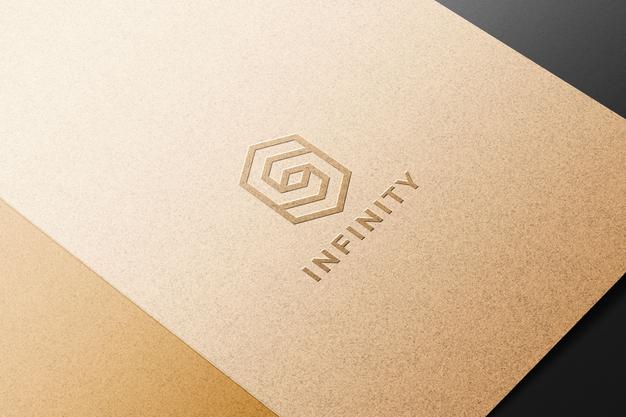 Embossed Logo Mockup On Kraft Paper Psd