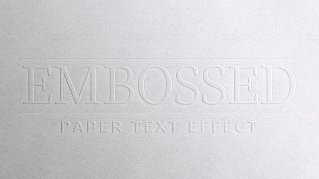 Embossed Paper Text Effect Psd