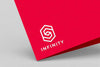 Embossed White Logo Mockup On Red Paper Mockup Psd