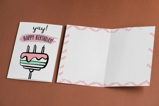 Empty Birthday Card Mockup Psd