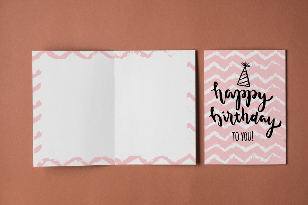 Empty Birthday Card Mockup Psd