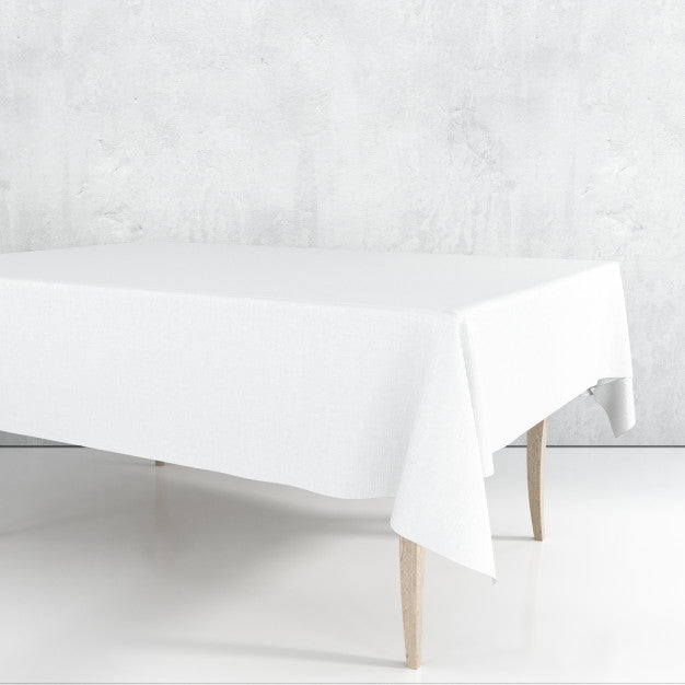 Empty Dining Table Mockup With A White Cloth Psd