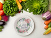 Empty Plate Mock-Up With Frame Made From Delicious Fresh Veggies Psd