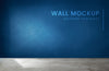 Empty Room With A Blue Wall Mockup