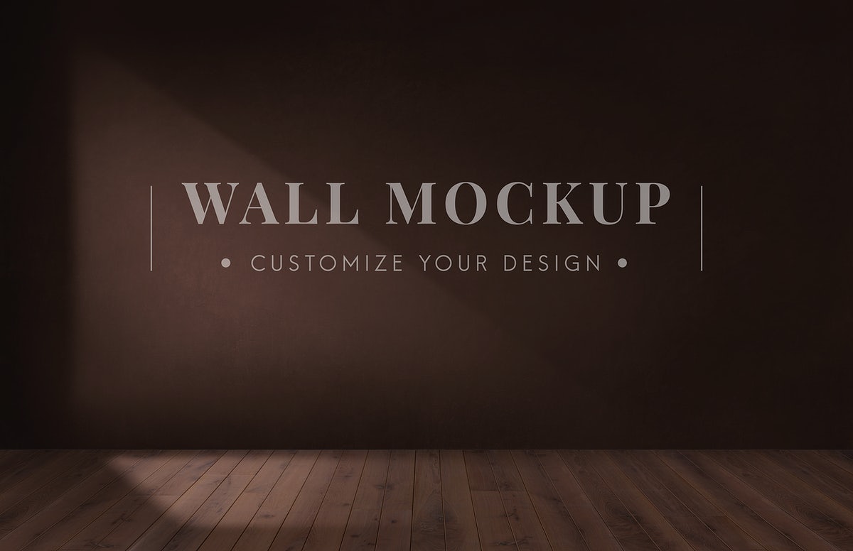 Empty Room With A Brown Wall Mockup