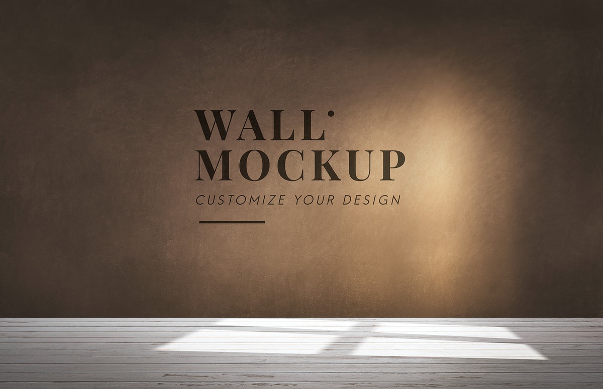 Empty Room With A Brown Wall Mockup