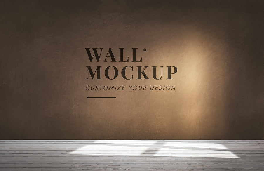 Empty Room With A Brown Wall Mockup