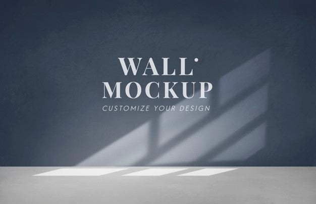 Empty Room With A Dark Gray Wall Mockup Psd