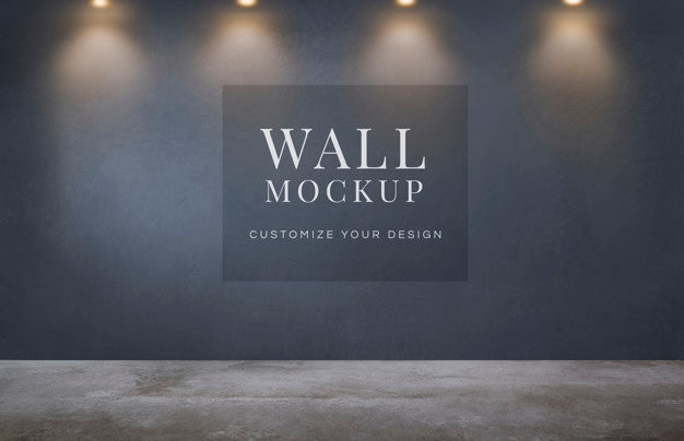 Empty Room With A Dark Gray Wall Mockup Psd