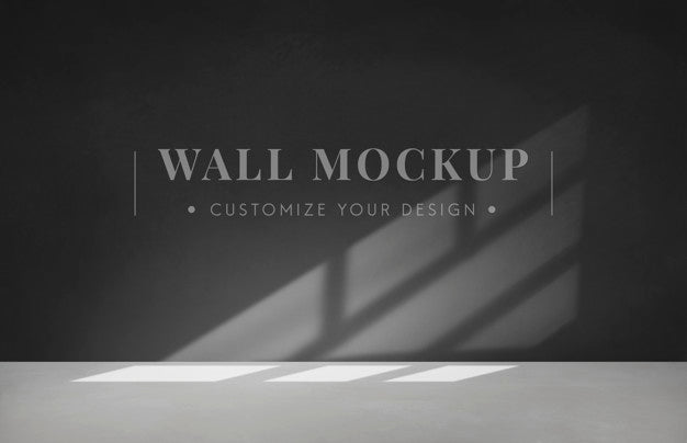 Empty Room With A Dark Gray Wall Mockup Psd