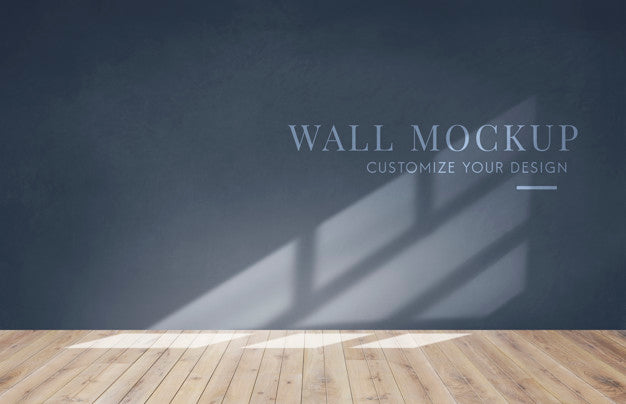 Empty Room With A Dark Gray Wall Mockup Psd