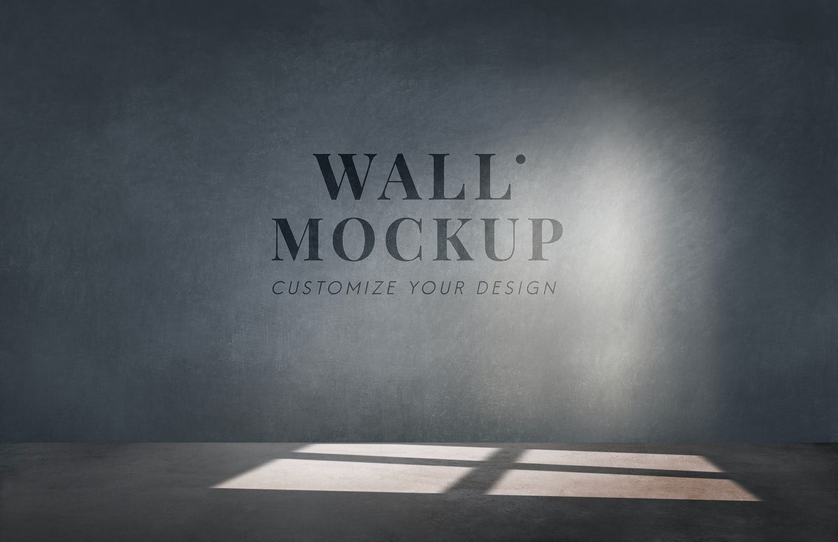 Empty Room With A Dark Gray Wall Mockup